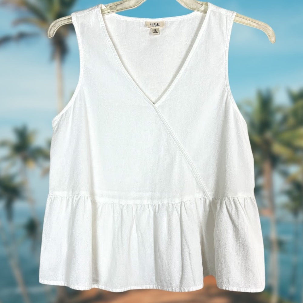 ❣️NWT A.N.A. Cotton Sleeveless Peplum Top